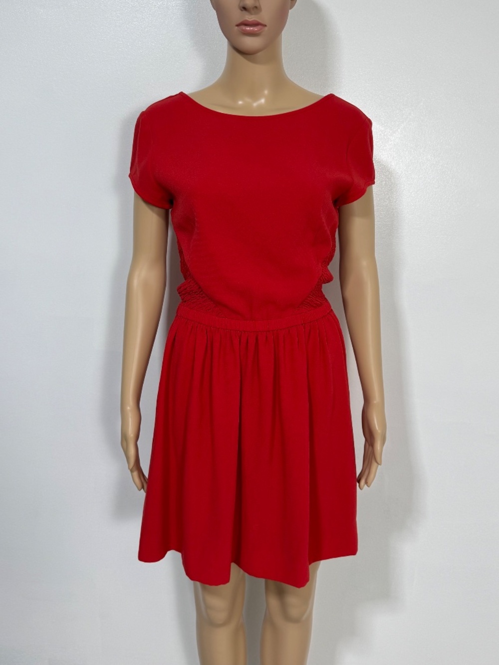 Maje Smock Waist Short Sleeve Mini Dress with Pockets Size M / 4-6 (Maje Size 2)